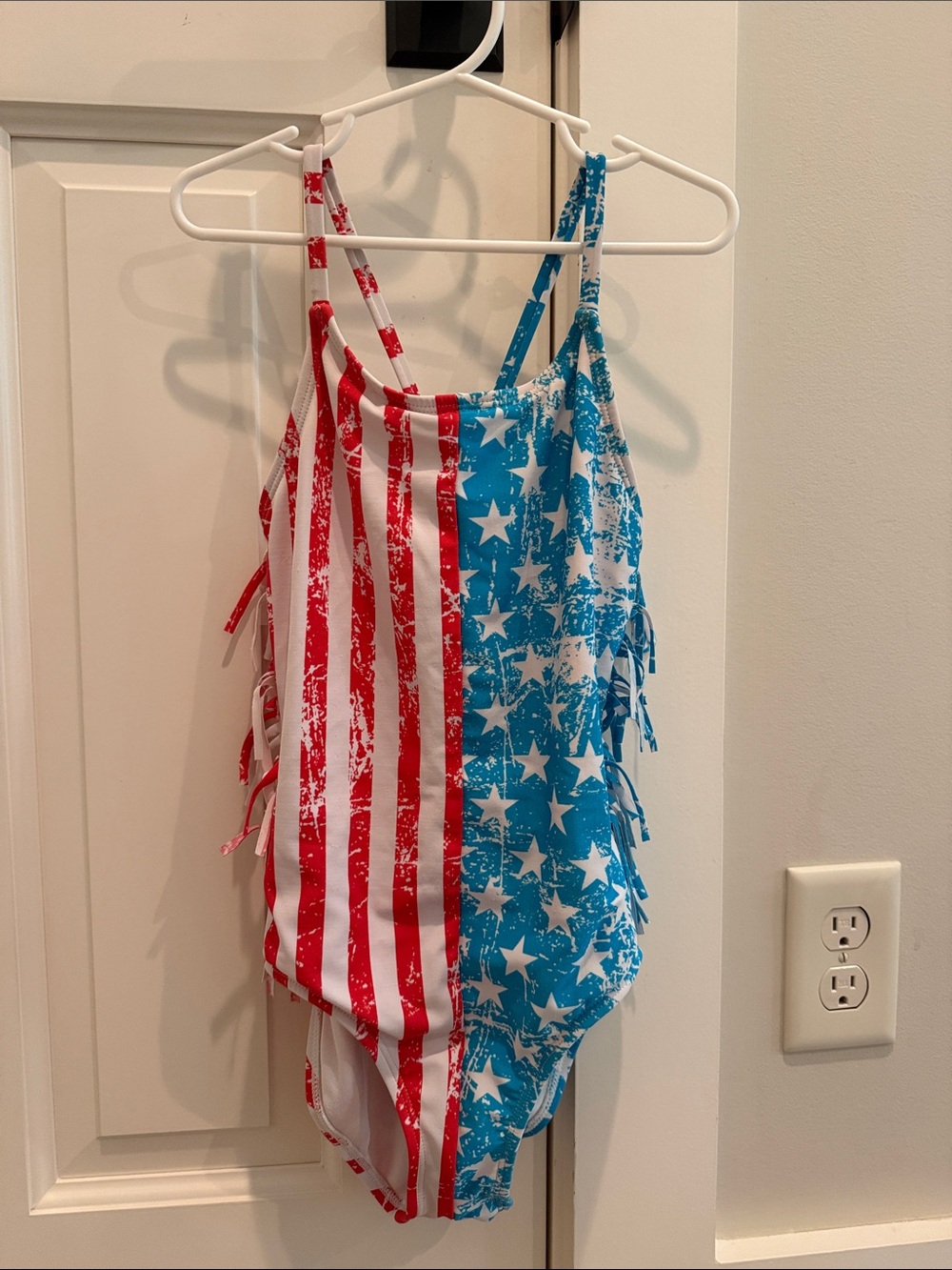 Girls' Red & Blue Stars and Stripes One-Piece Swimsuit